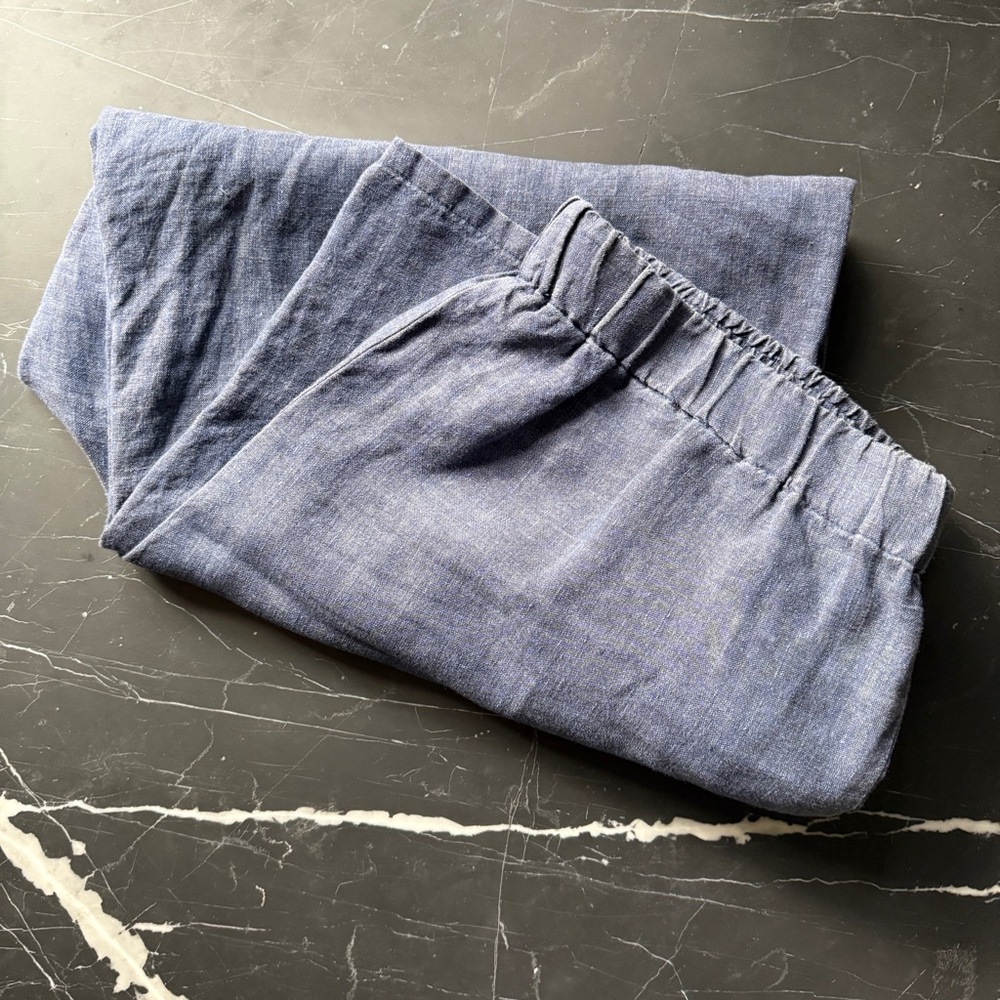 Eileen Fisher Blue linen crop Pants